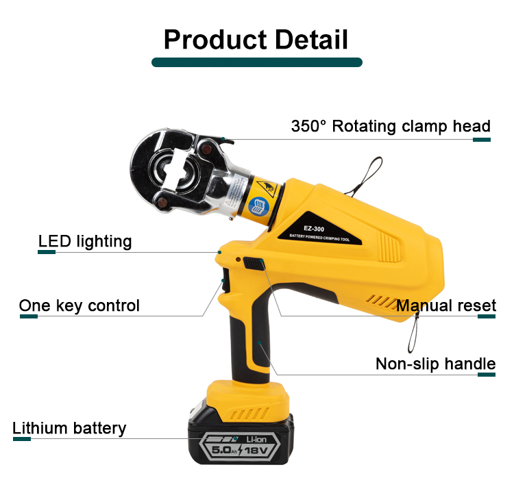 ez 300 hydraulic cable crimp tool with oled display 10 300mm2 electric power power power tool-3