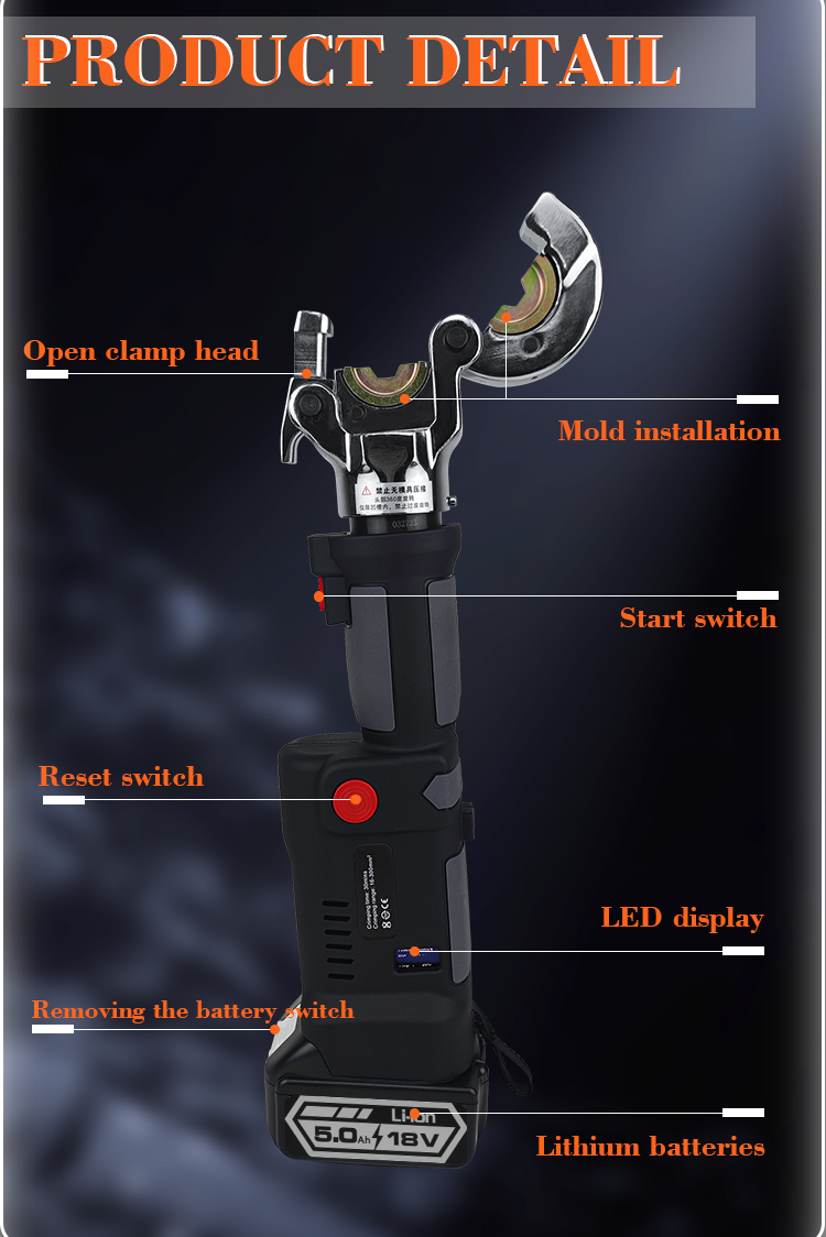 ls 300 6t 300mm2 battery powered cable hydraulic crimping tool-6