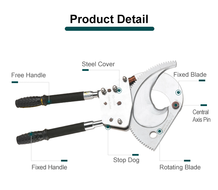 xd 130a mechanical cable scissors ratchet cable cutter-4