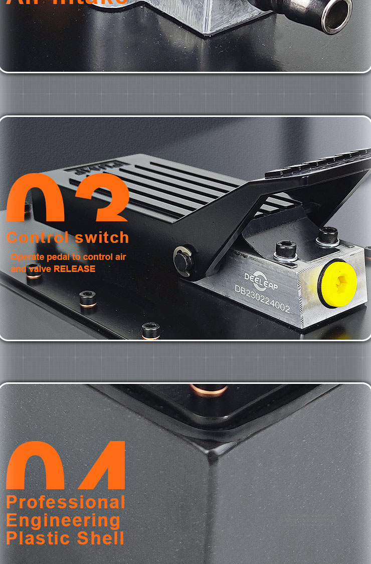 bq da6 hydraulic air pump pneumatic foot pedal with 70 mpa pressure for single acting cylinder-7