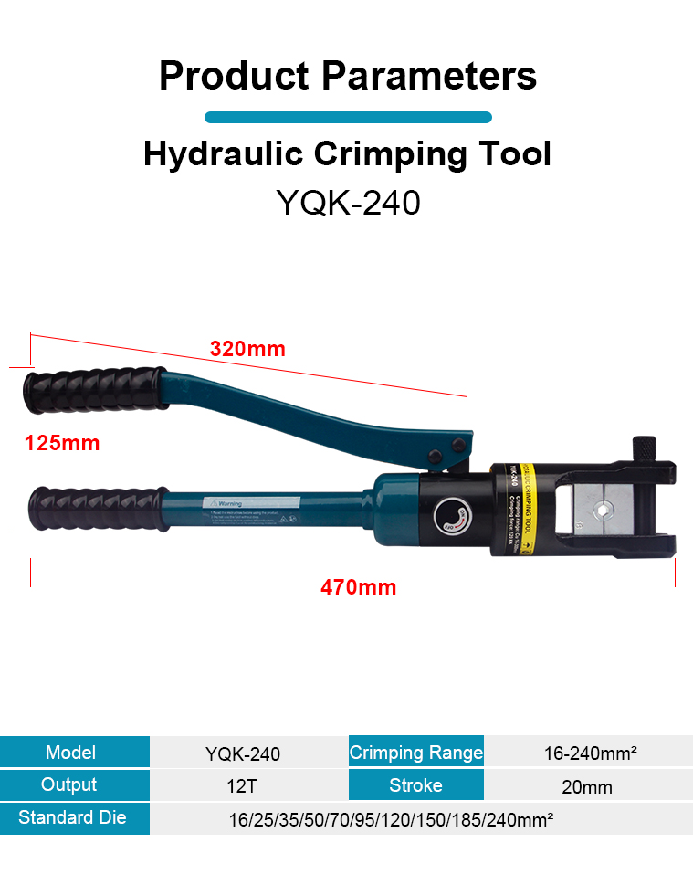 crimping tool hydraulic yqk 240-1