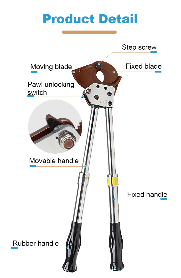 j13 ratchet cable cutter for acsr prestressed steel wire547-4