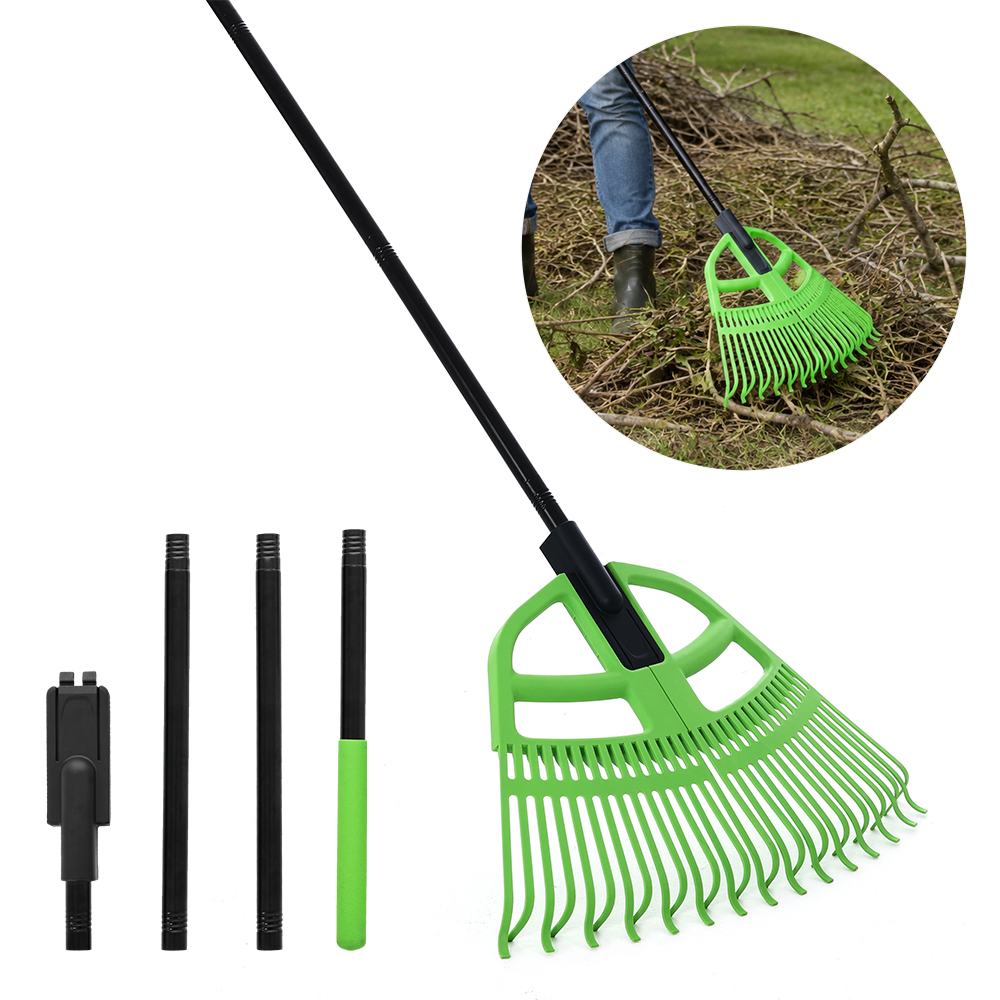 Rastrillo de plástico desmontable para jardinería