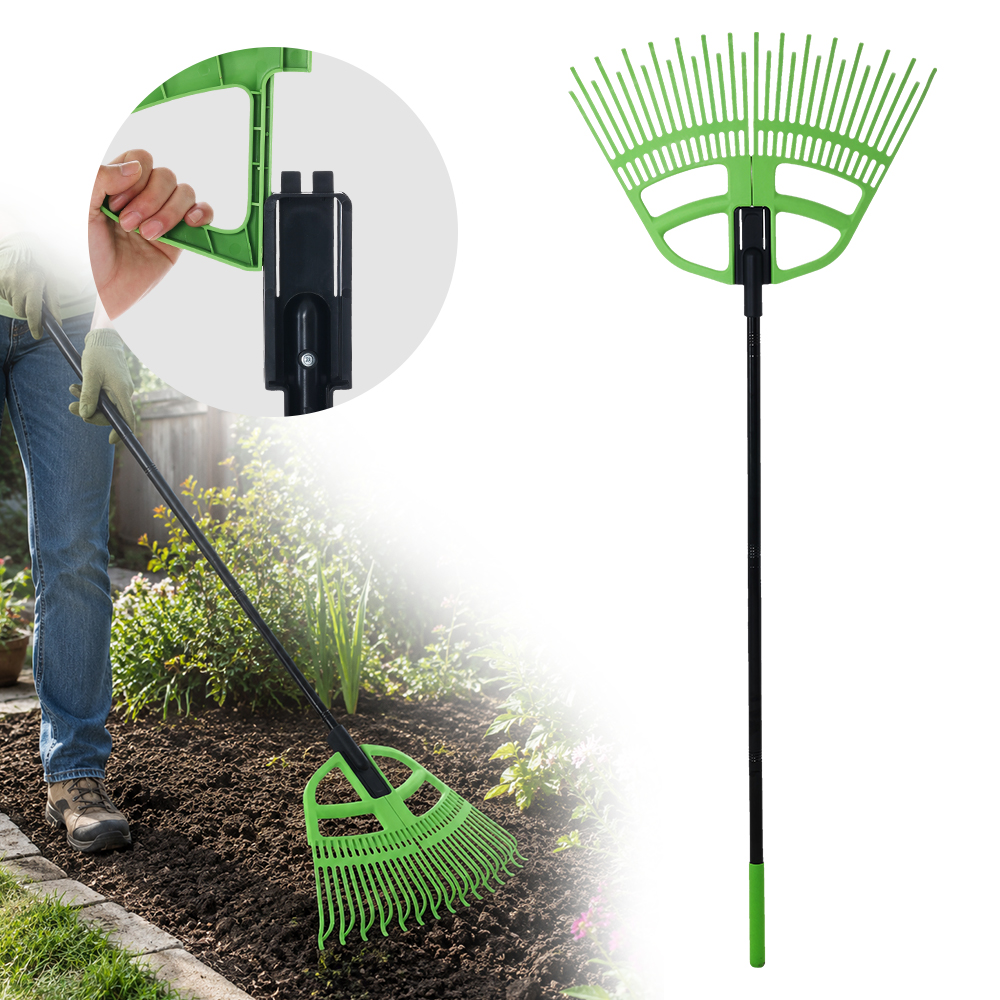 Rastrillo de plástico desmontable para jardinería