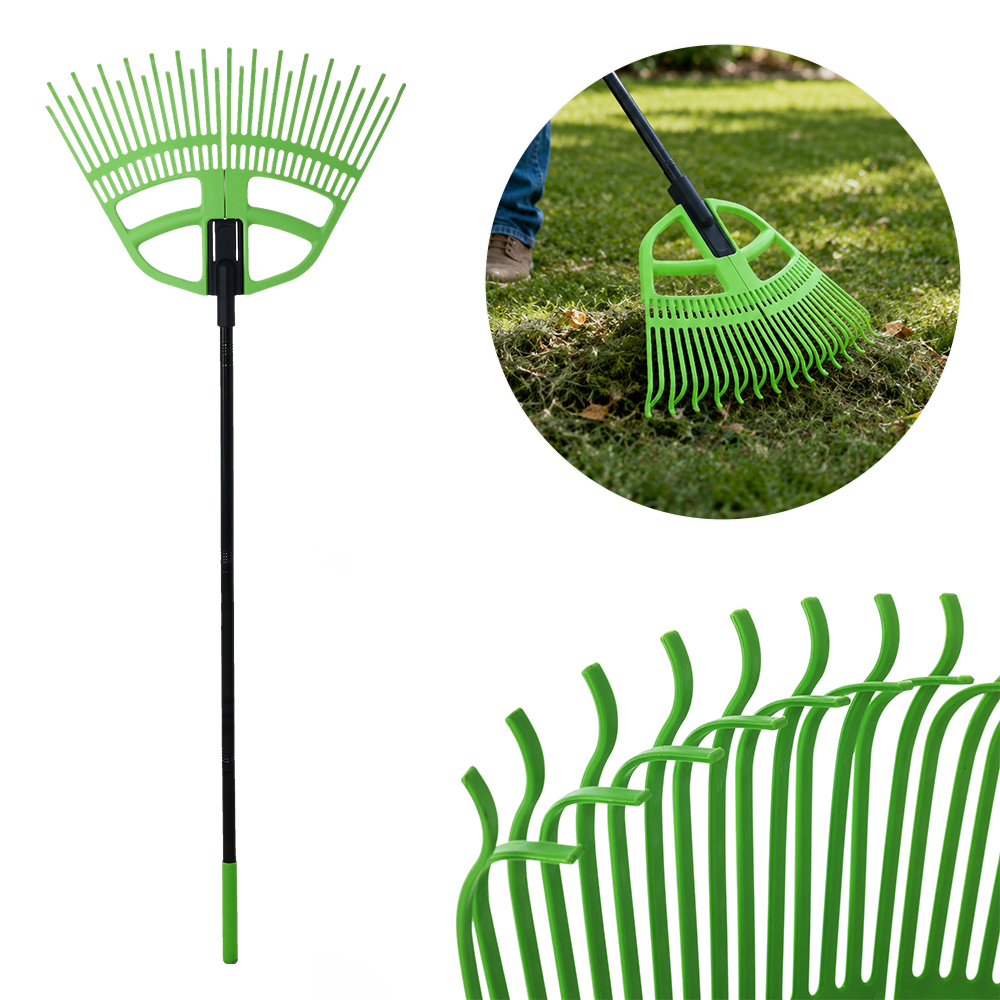 Rastrillo de plástico desmontable para jardinería