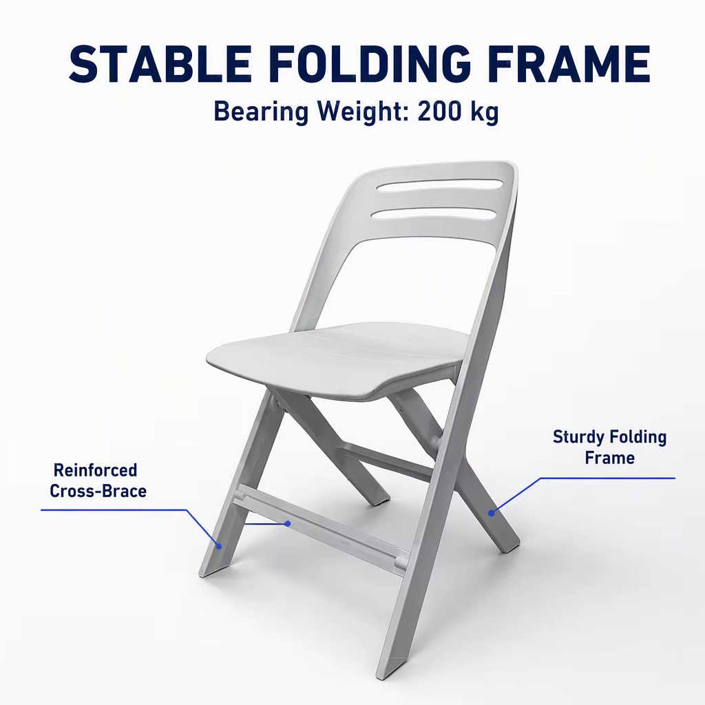 Modern Design Plastic Folding Chair Comfortable Durable Eco-Friendly Outdoor Park Garden Chair