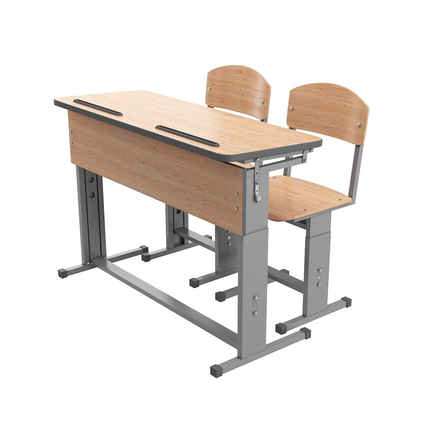 SS0222 Wooden Double Chair School Desk