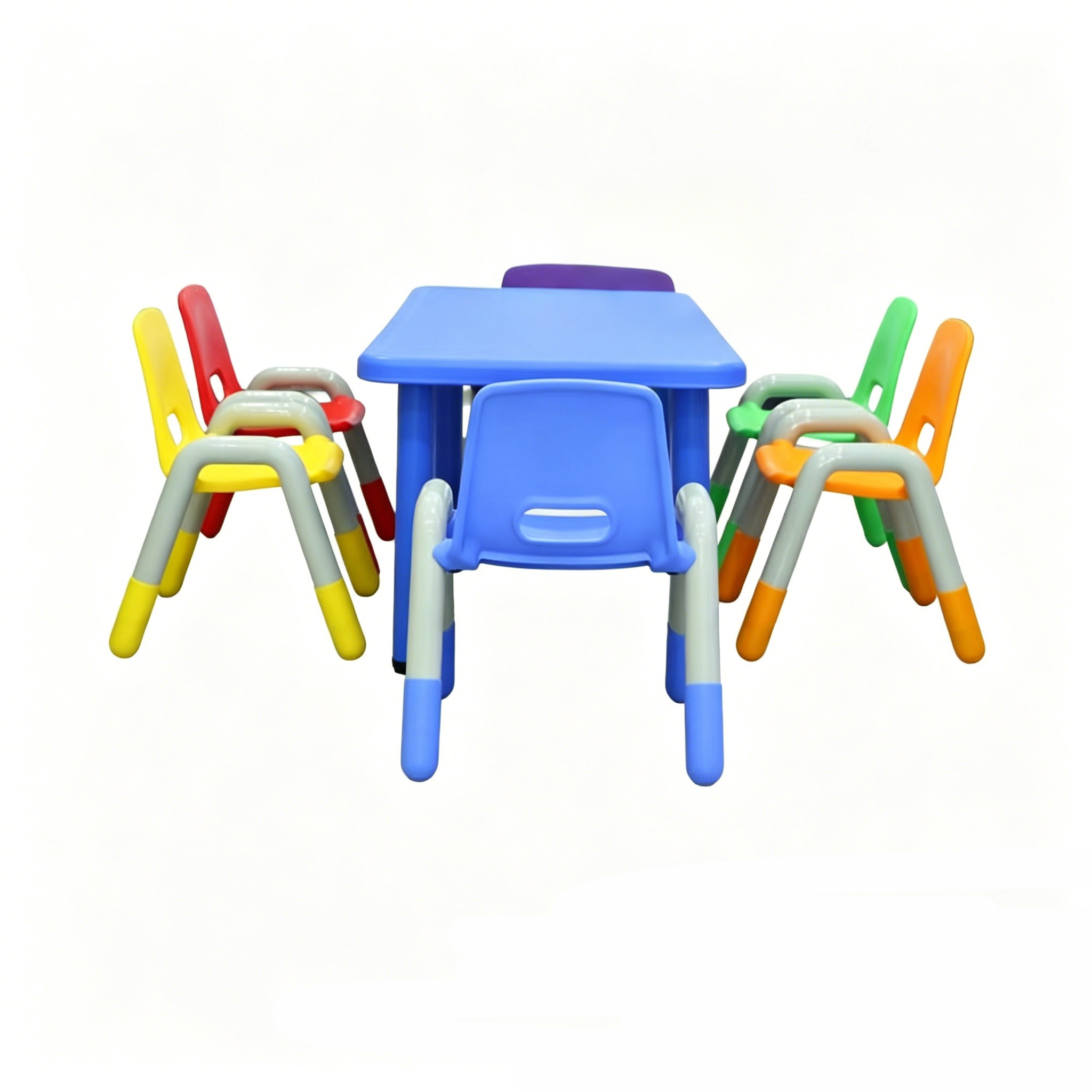 KG2005-1 Kids Study Plastic Desk  With 6 Chairs