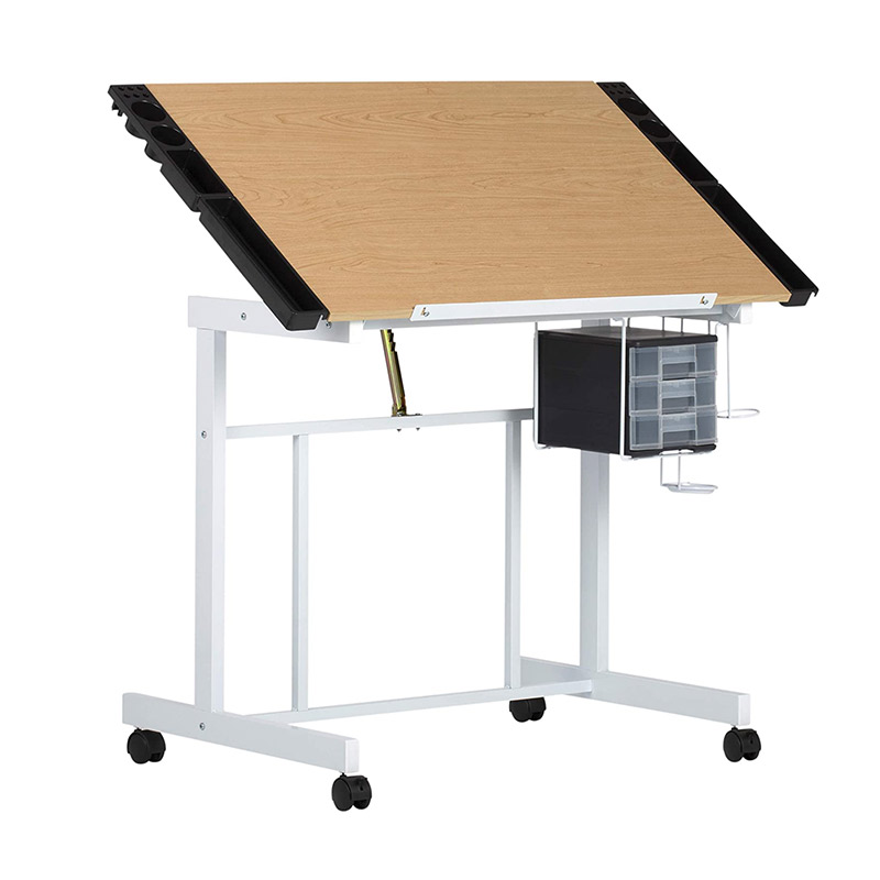 DT0003 Drafting Table With Drawers and Wheel