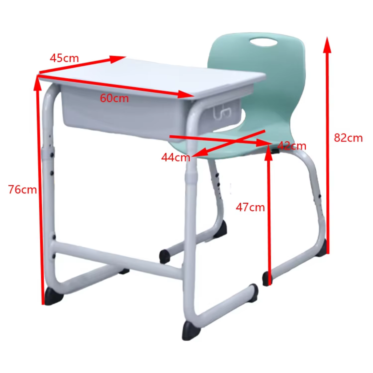 School Student Chair Ergonomic PP Plastic Classroom Chair Metal Legs for University