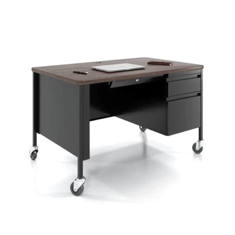 TD0056 Wooden Teacher Desk With Drawer and Wheels