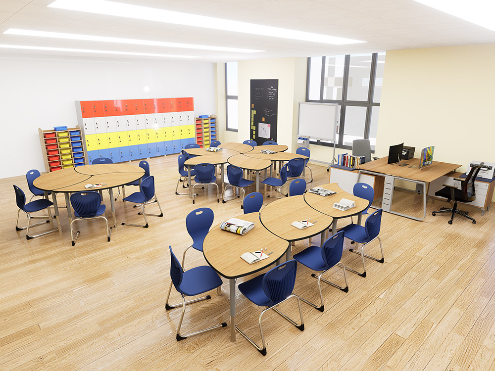 Features of spliced tables and chairs