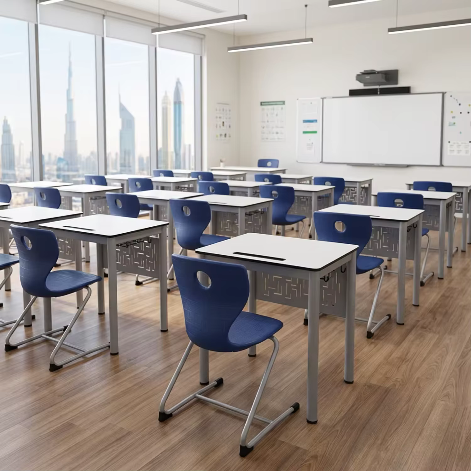 Single Desk and Chair Set Wood Furniture Classroom Use School Sets