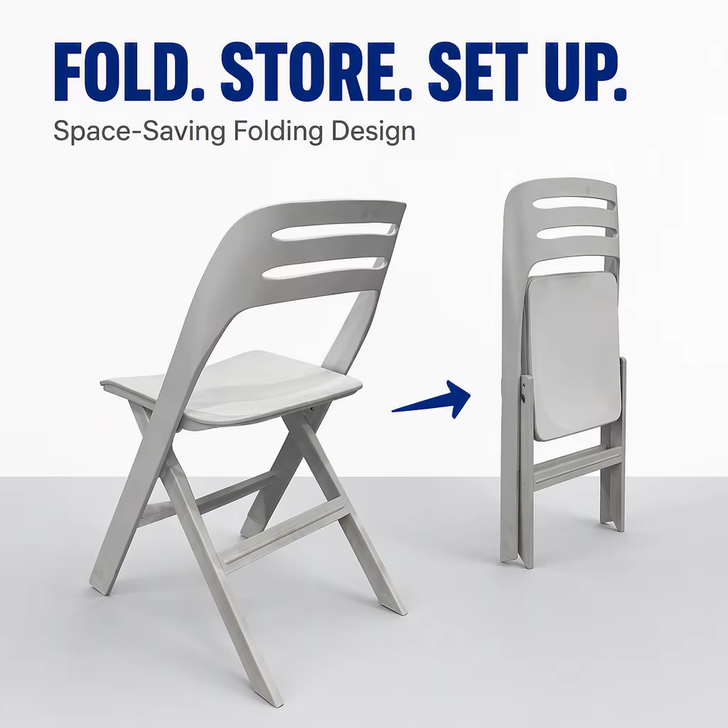 Modern Design Plastic Folding Chair Comfortable Durable Eco-Friendly Outdoor Park Garden Chair