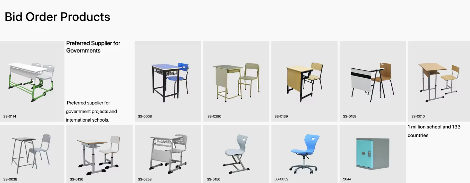 Arab Emirates Second-generation Laminate Board School Table Classroom Furniture Student Desk and Chair Set