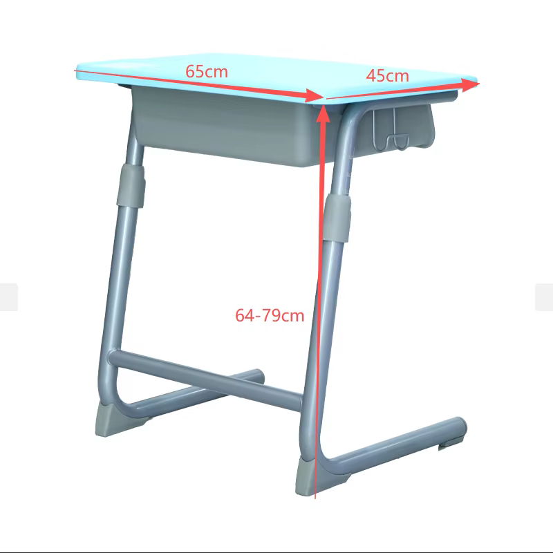 ss0221 adjustable ppsteel student chair and desk set-2