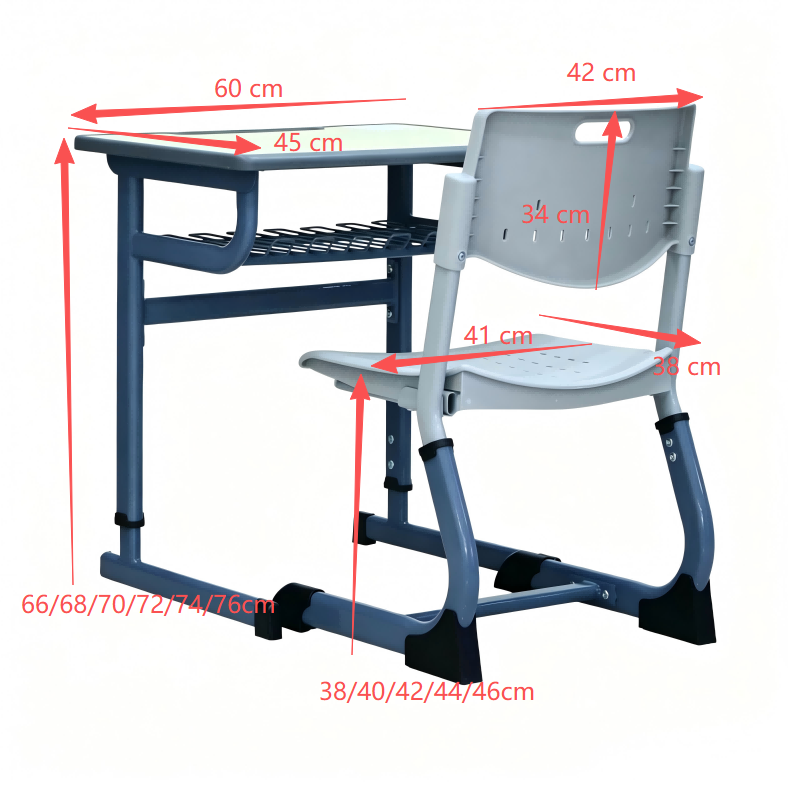 SS0286 Height Adjustable School Chairs and Table