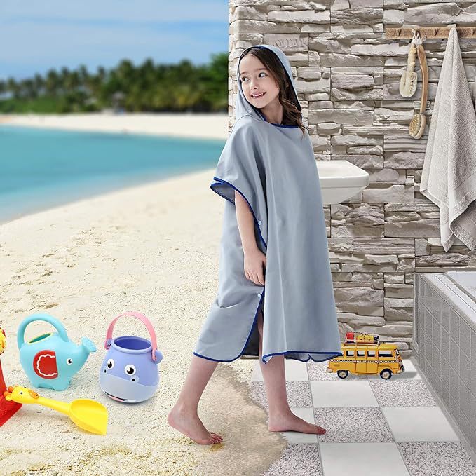 여름 시즌 준비하세요: 아동용 비치 포초(비치용 망토) 지금 바로 우시 아이비 텍스타일에서 구매 가능