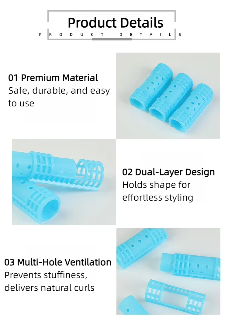 Wholesale Custom Multisize Magnetic Hair Rollers No Heat Plastic Hair Curler Roller for Long Medium Short Hair