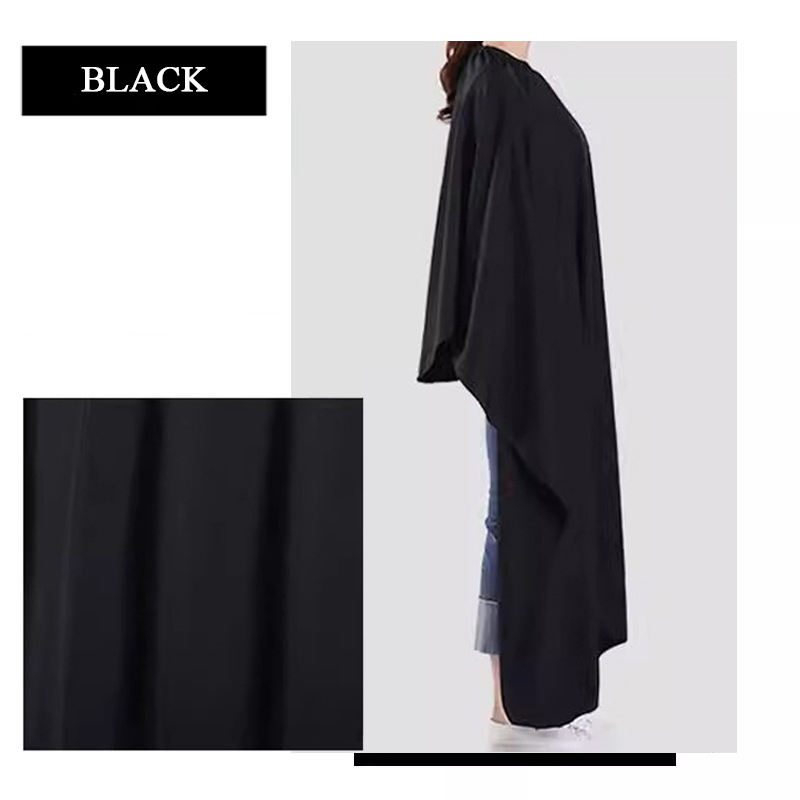 Custom Logo Black Salon Cape Polyester Barber Cape