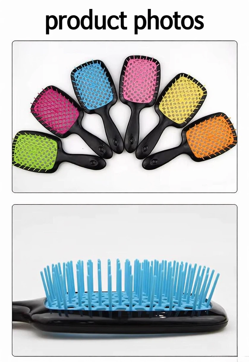 Hot Sale Multicolor Hollow Out Hair Comb Wet and Dry Detangling Hair Brush Scalp Massage Vent Hair Brush