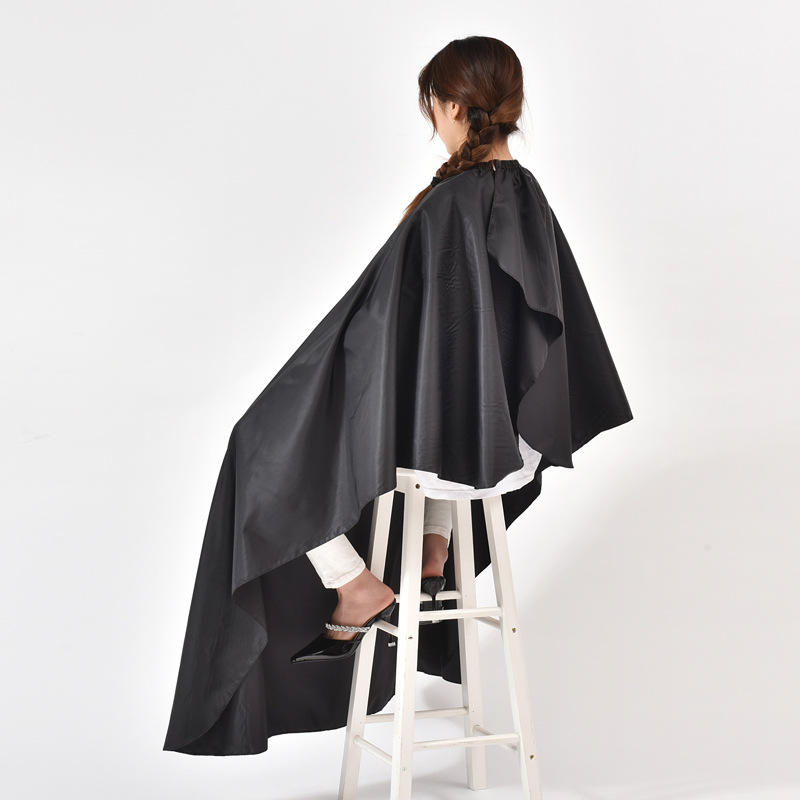 Custom Logo Black Salon Cape Polyester Barber Cape