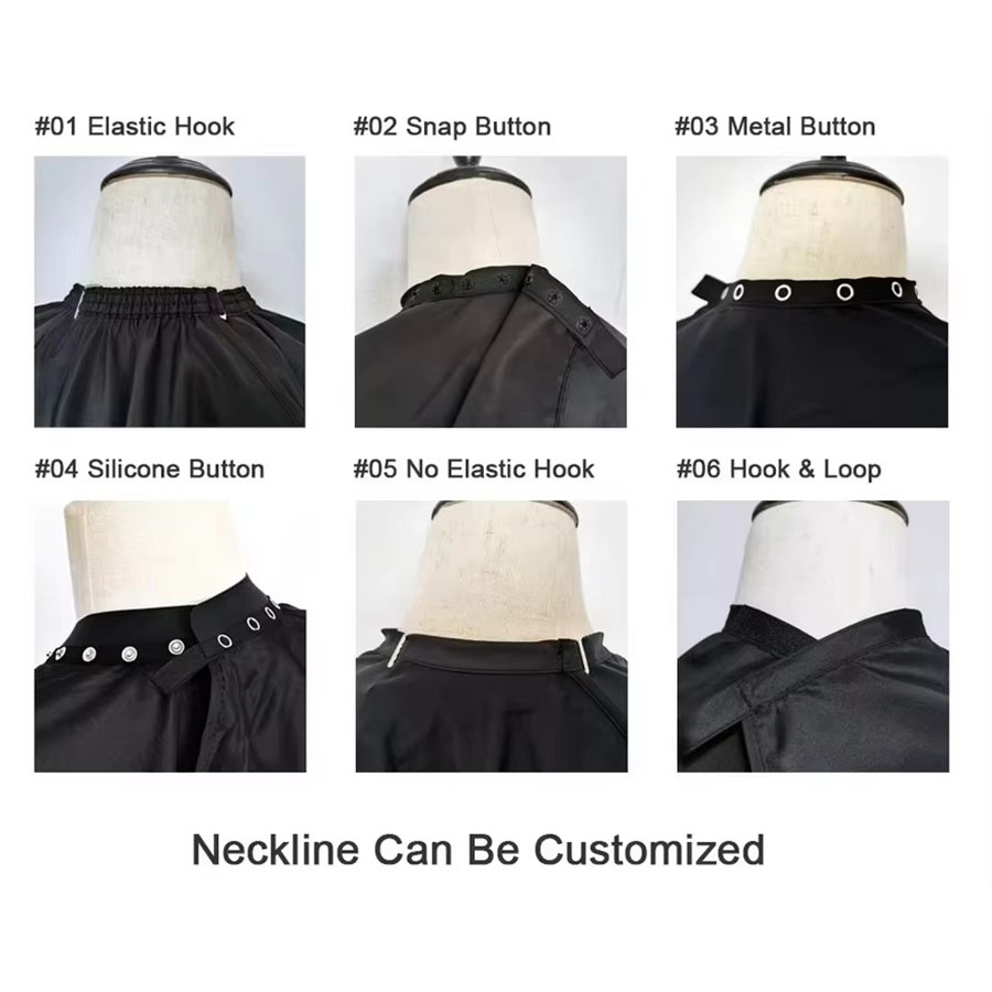 Custom Logo Black Salon Cape Polyester Barber Cape