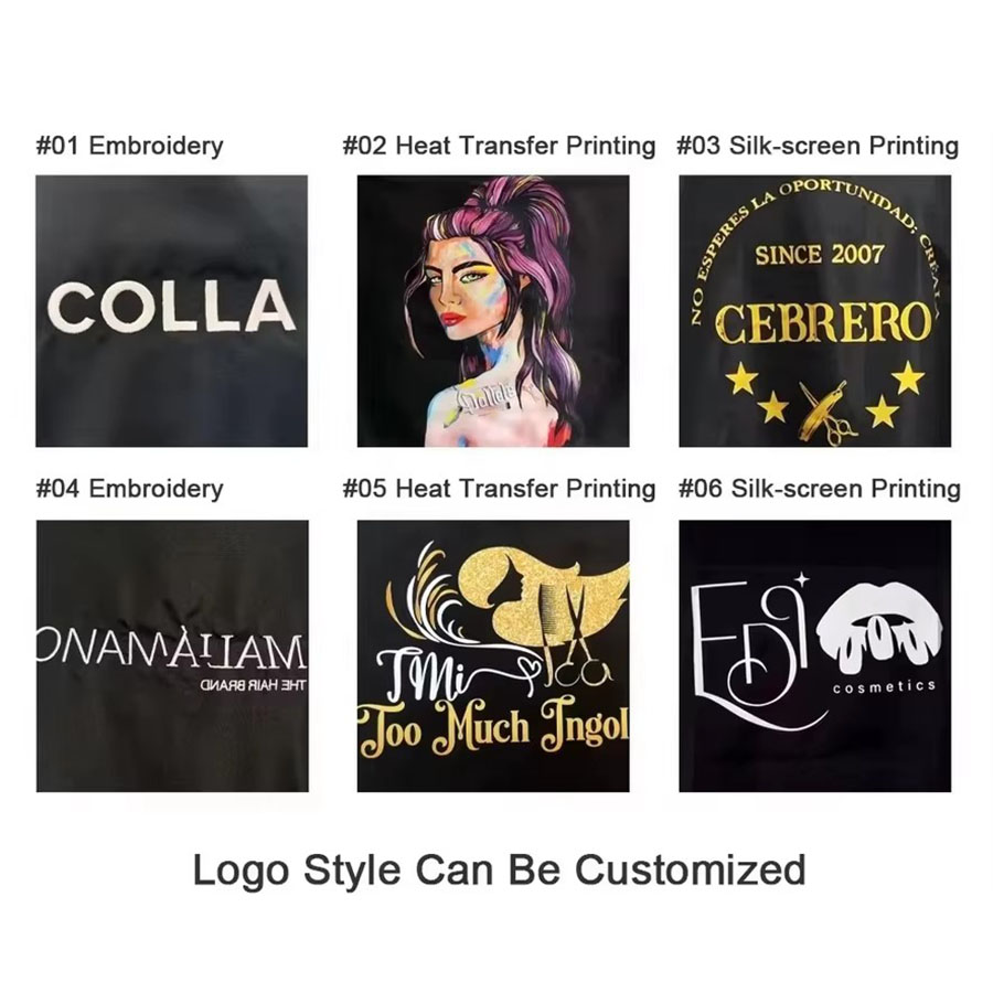 Custom Logo Black Salon Cape Polyester Barber Cape