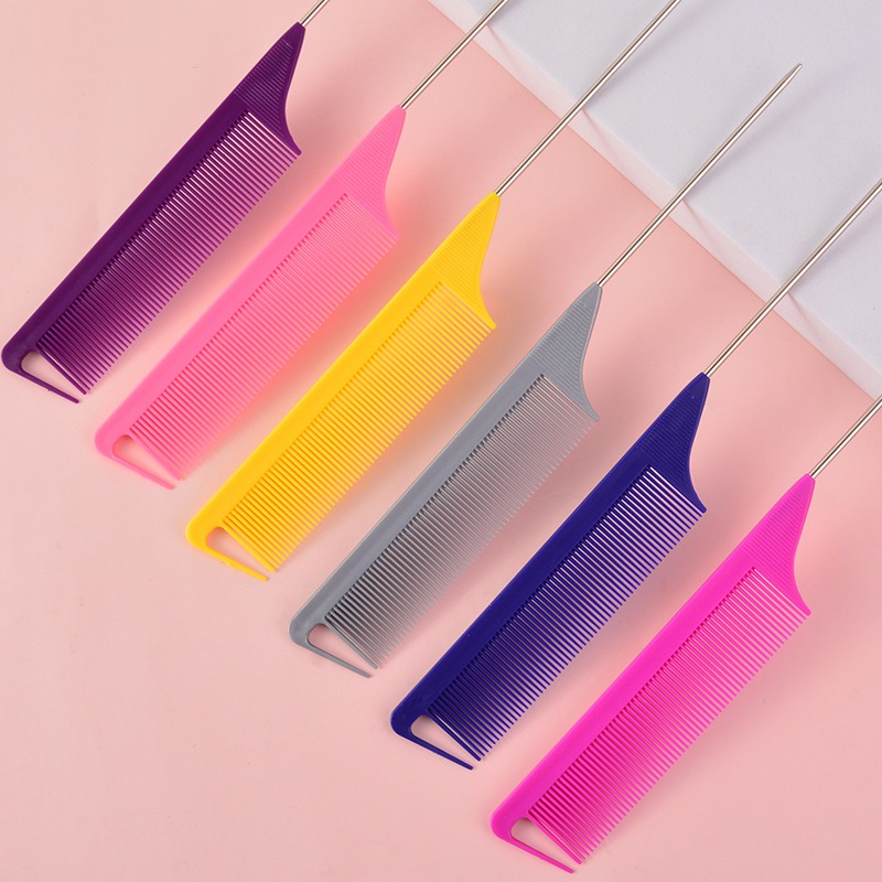 High-Quality Stainless Steel Rat Tail Comb for Precision Styling and Hair Sectioning