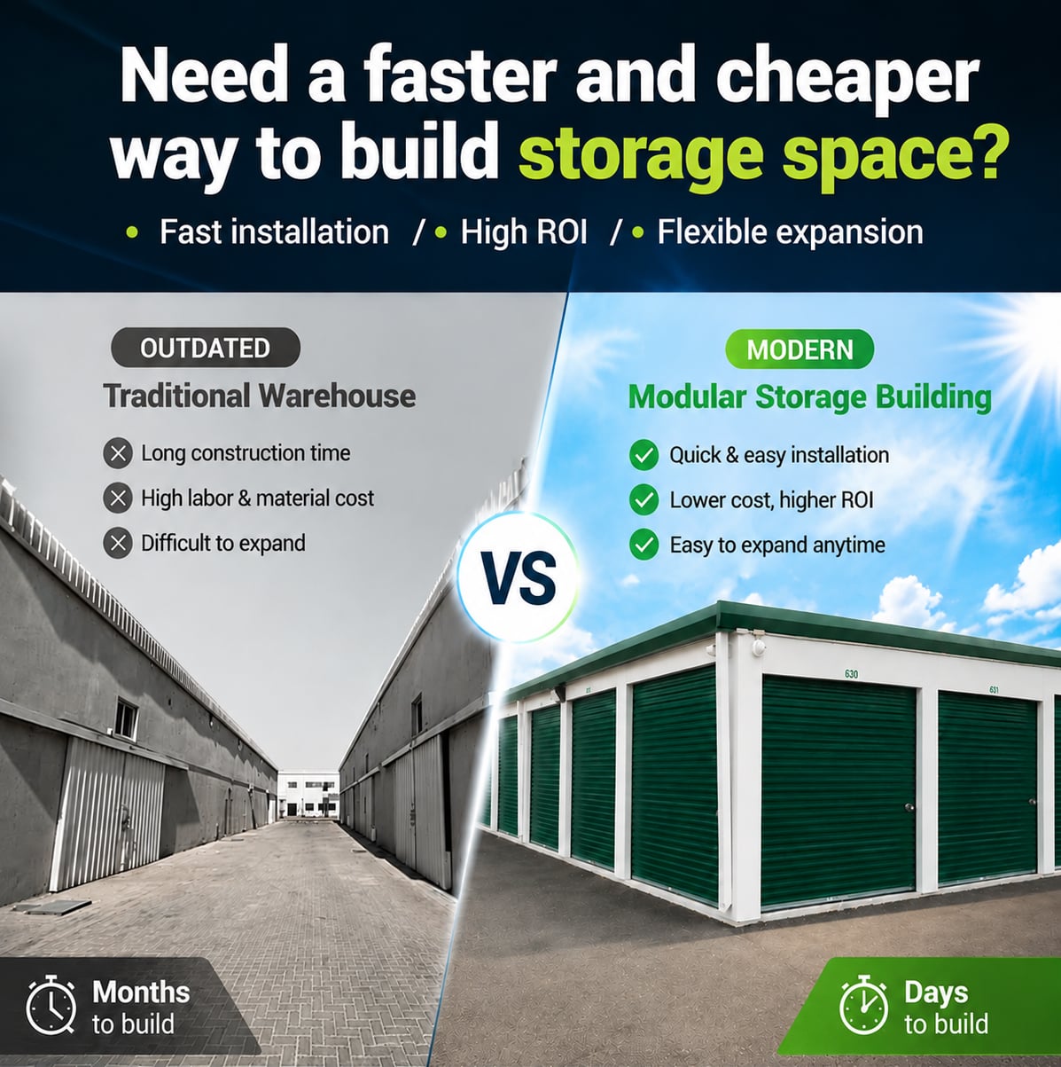 Unités de stockage intérieur autonomes | Solutions modulaires de stockage en acier