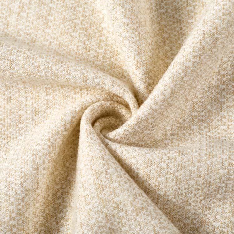 260 GSM Garngefärbter Jacquard-Interlock-Strickstoff mit 46 % Baumwolle, 46 % Viskose und 8 % Elasthan für Thermo-Tops