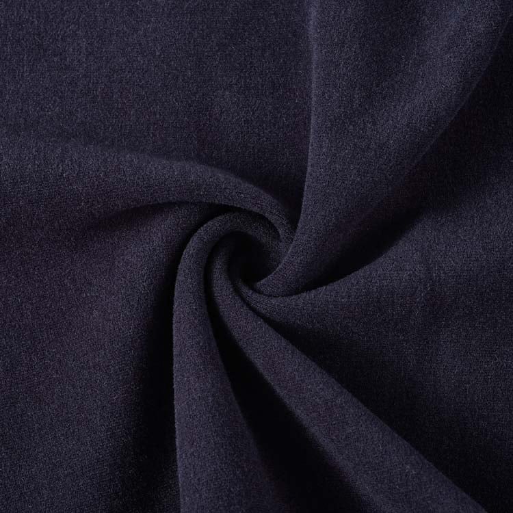 340 GSK Dubbelkantige Geborselde Interlock-Geweefsel van 37% Viscoes, 27% Akriliek, 27% Katoen en 9% Spandex vir Winter Termiese Draagklere