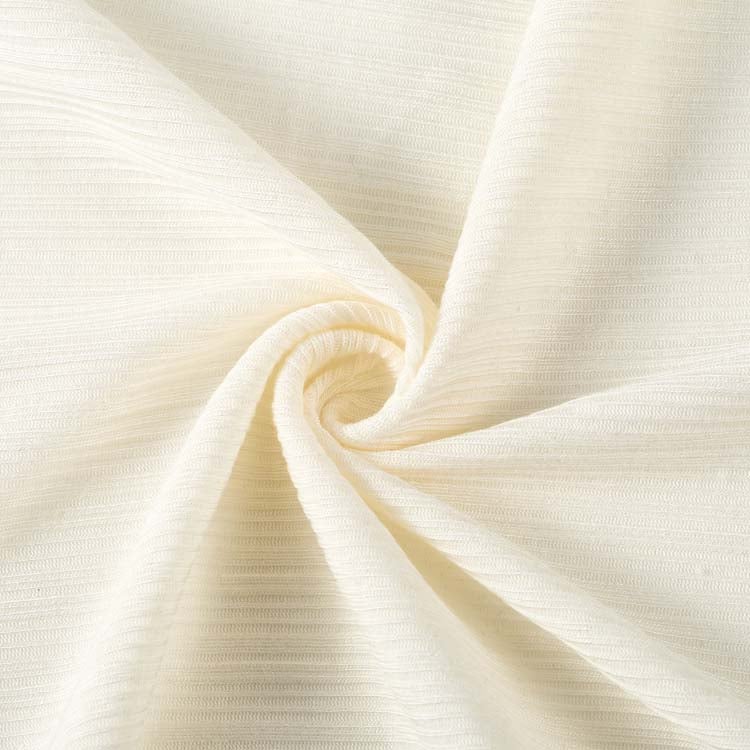 200-GSM-weiches gestreiftes Rippen-Interlock-Gestrick aus 91 % Modal und 9 % Spandex mit hoher Elastizität für Unterwäsche