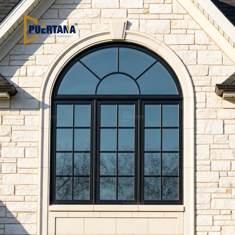 Custom Round Top Aluminum Casement Window For Historical Restoration
