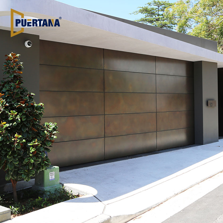 Frameless Flush Bronze Aluminum Panel Sectional Garage Doors