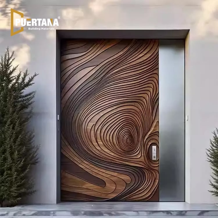 Custom-Engraved Aluminum Pivot Door – Personalized Design