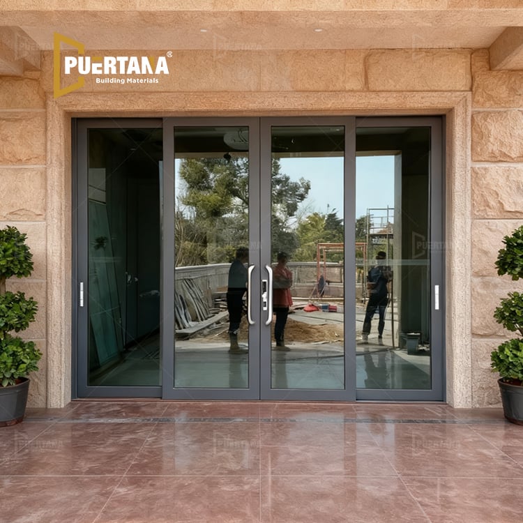 American Hurricane Impact Exterior Triple Glazed Insulated Glass Aluminium Sliding Patio Door