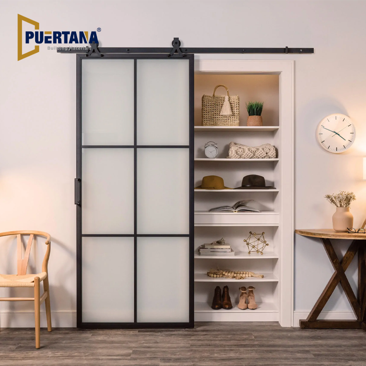 Interior Top Hung Wall Mounted Aluminum Sliding Glass Barn Doors