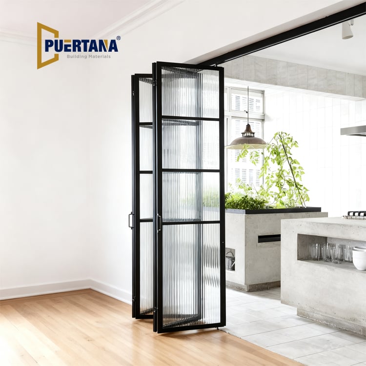 Slim Profile Interior Aluminum Folding Glass Door - Easy-Assemble Tempered Glass for Villa Renovations