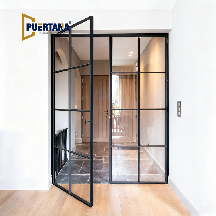Interior Aluminum Hinged Door Glass Partition Walls Room Dividers