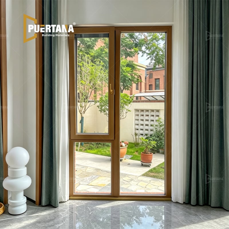European Style Passive House Aluminum Wood Alu-Clad Tilt and Turn Hopper Window