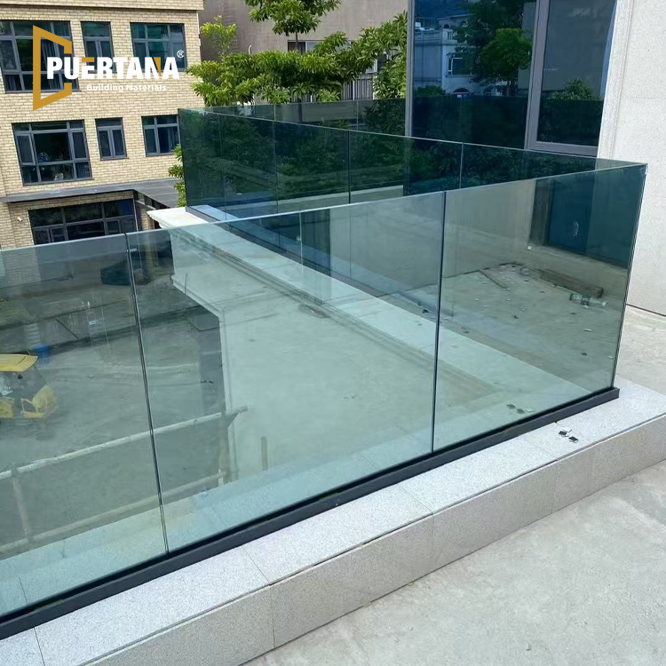 U-Channel Aluminum Base Glass Railing