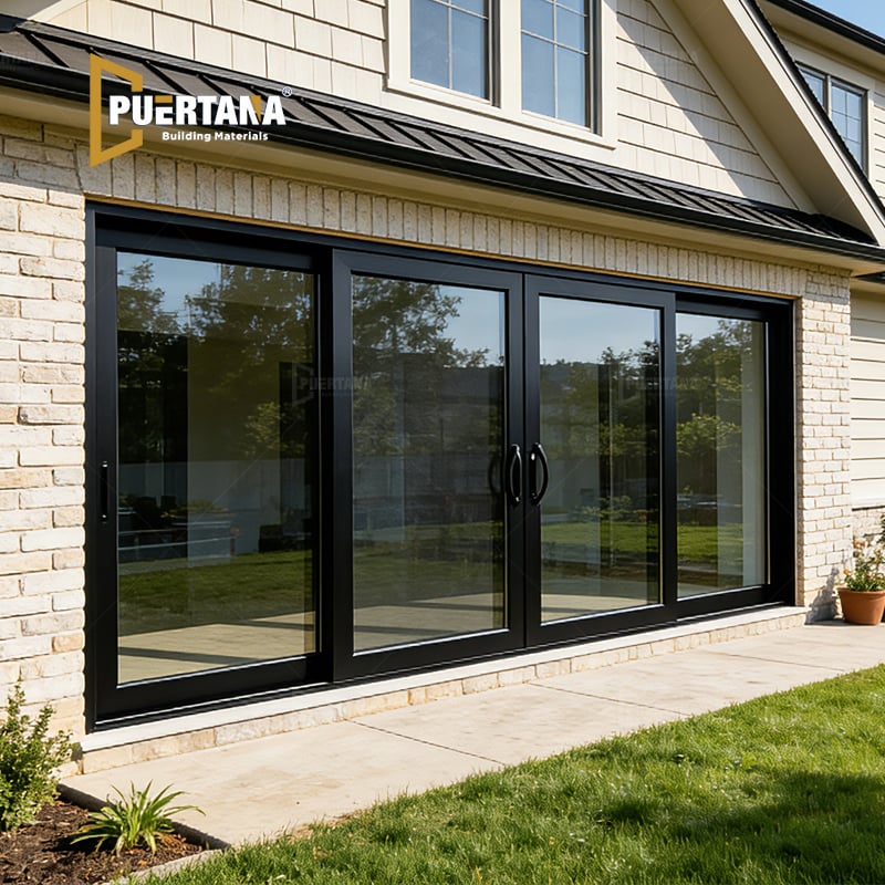 Custom Home Aluminum Gliding Patio Door Sliding French Glass Doors