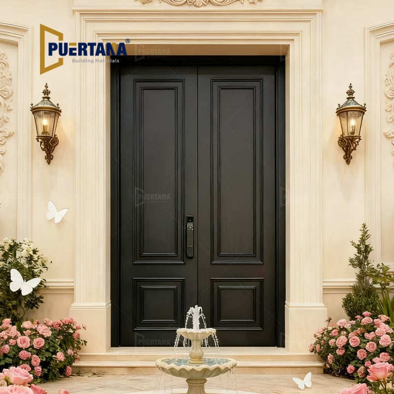 Custom Exterior Residential Swinging Front Entry Doors Aluminum French Provincial Door