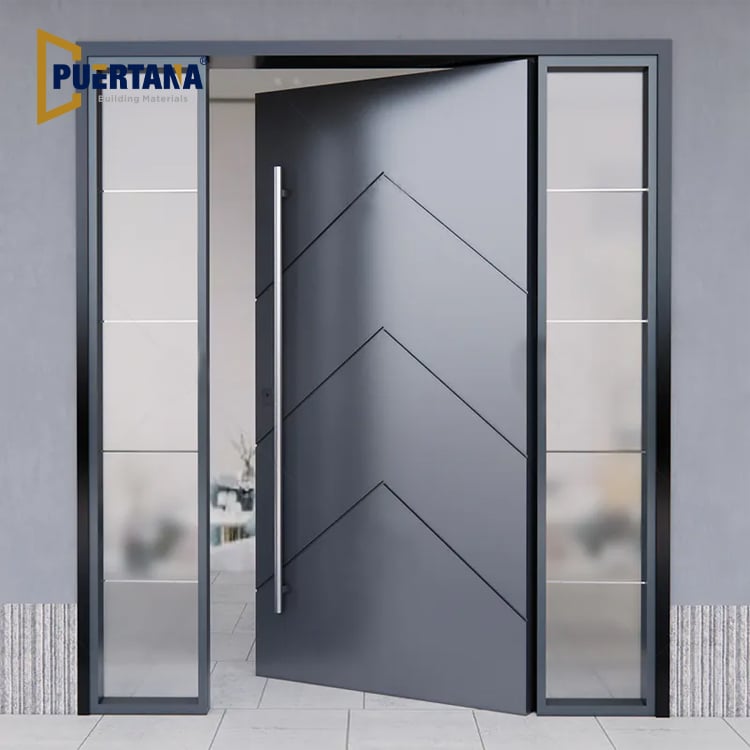 Thermal Break Aluminum Pivot Front Entry Doors For Entrance