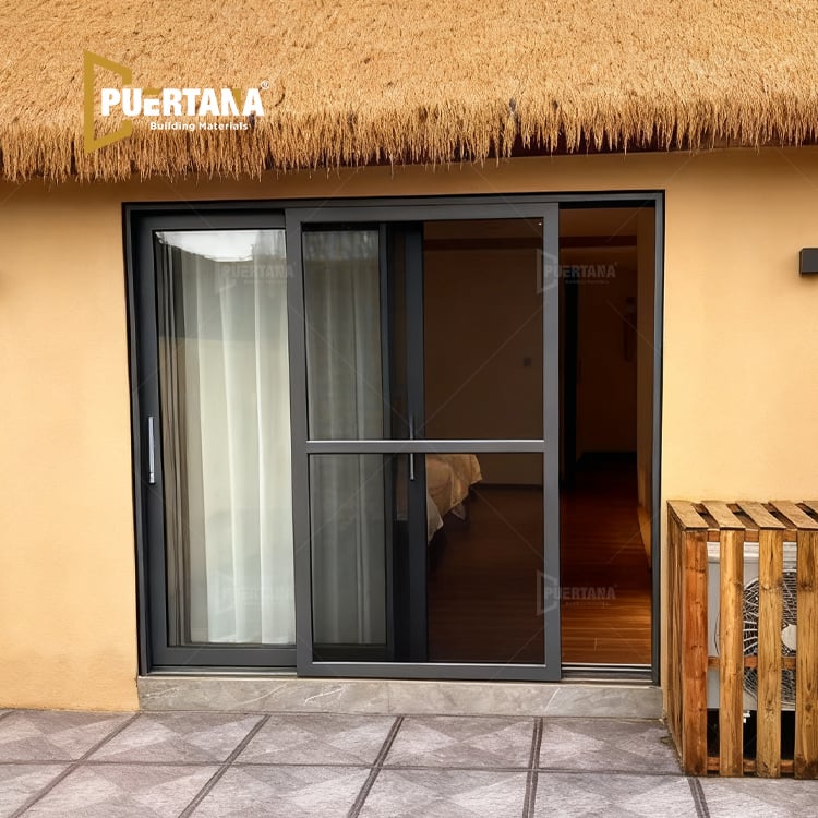 Soundproof Aluminium Stacking Sliding Glass Door With Screen