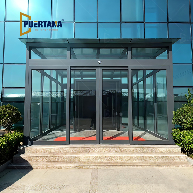 Commercial Automatic Sliding Glass Door for Shop Entrance Electric Sensor-Activated Retail Door