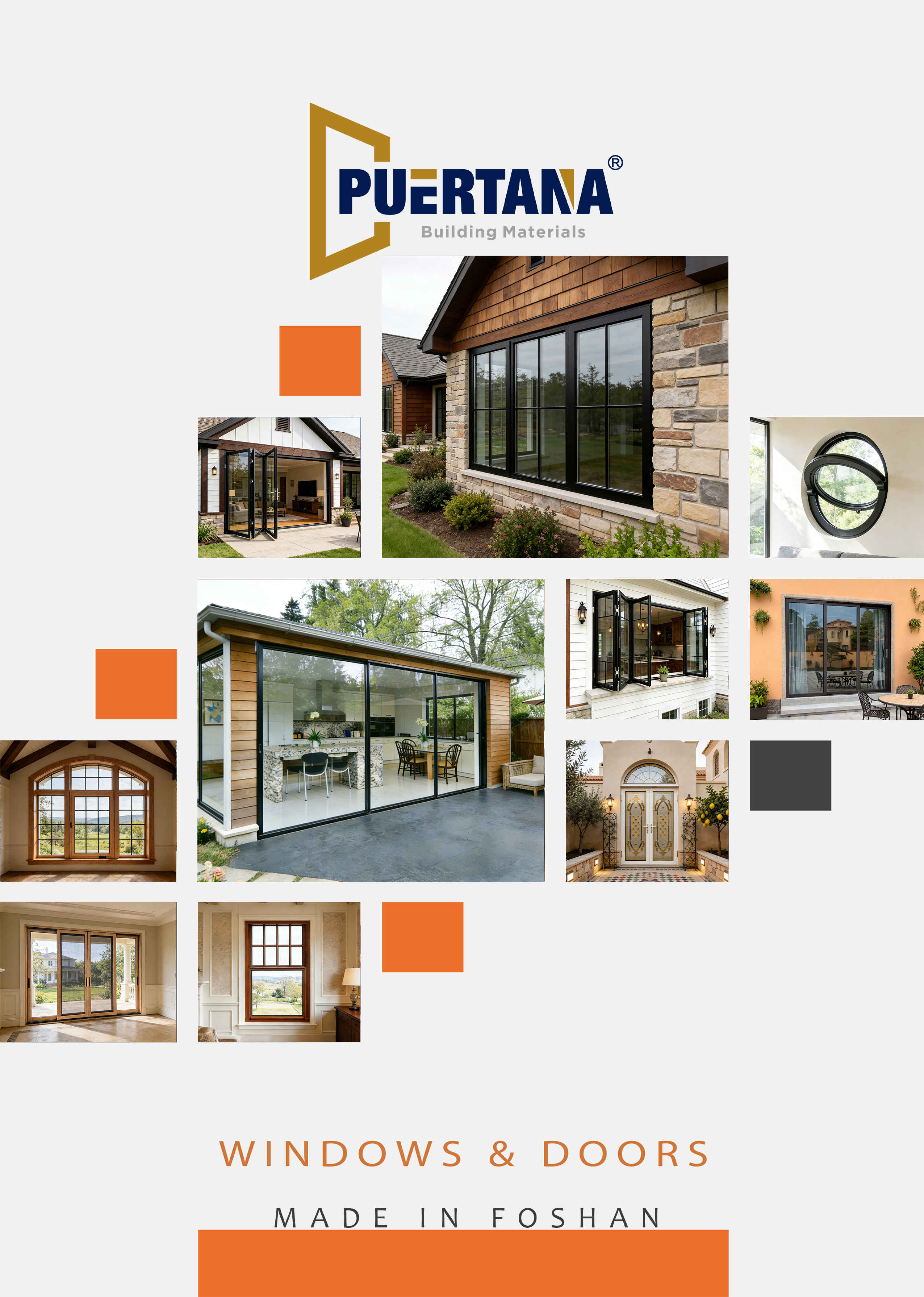 PUERTANA Aluminum Glass Window Door 