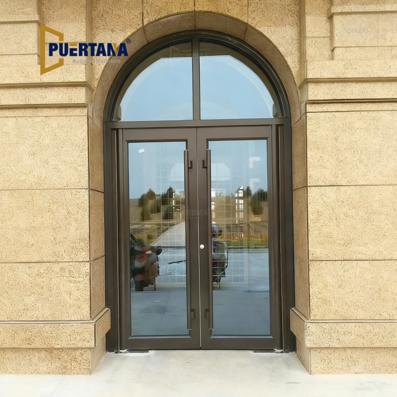 Soundproof Commercial Aluminum Storefront Pivot Glass Door - Insulated for Quiet Retail & Offices
