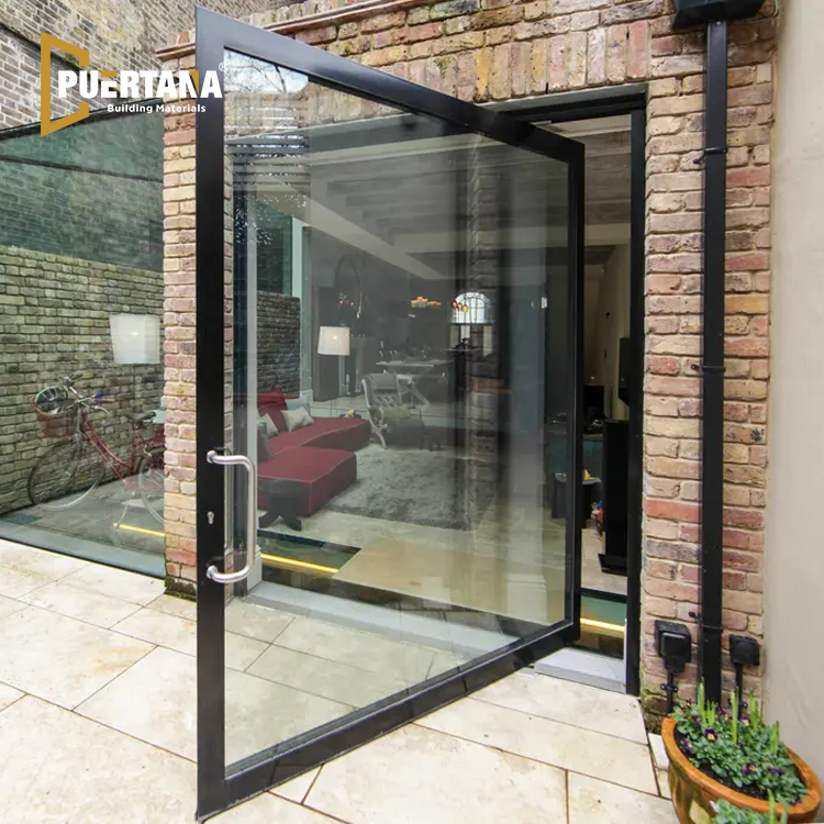 Exterior Thermal Break Aluminum Glass Pivot Front Entry Doors